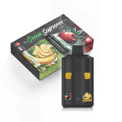 Green Supreme 6g Dual Chamber Vape Pen - Cherry Bomb x Banana Sherbet