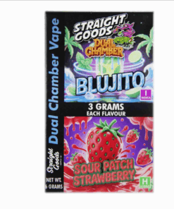 Straight Goods 6g Dual Chamber Vape – Blujito + Sour Patch Strawberry