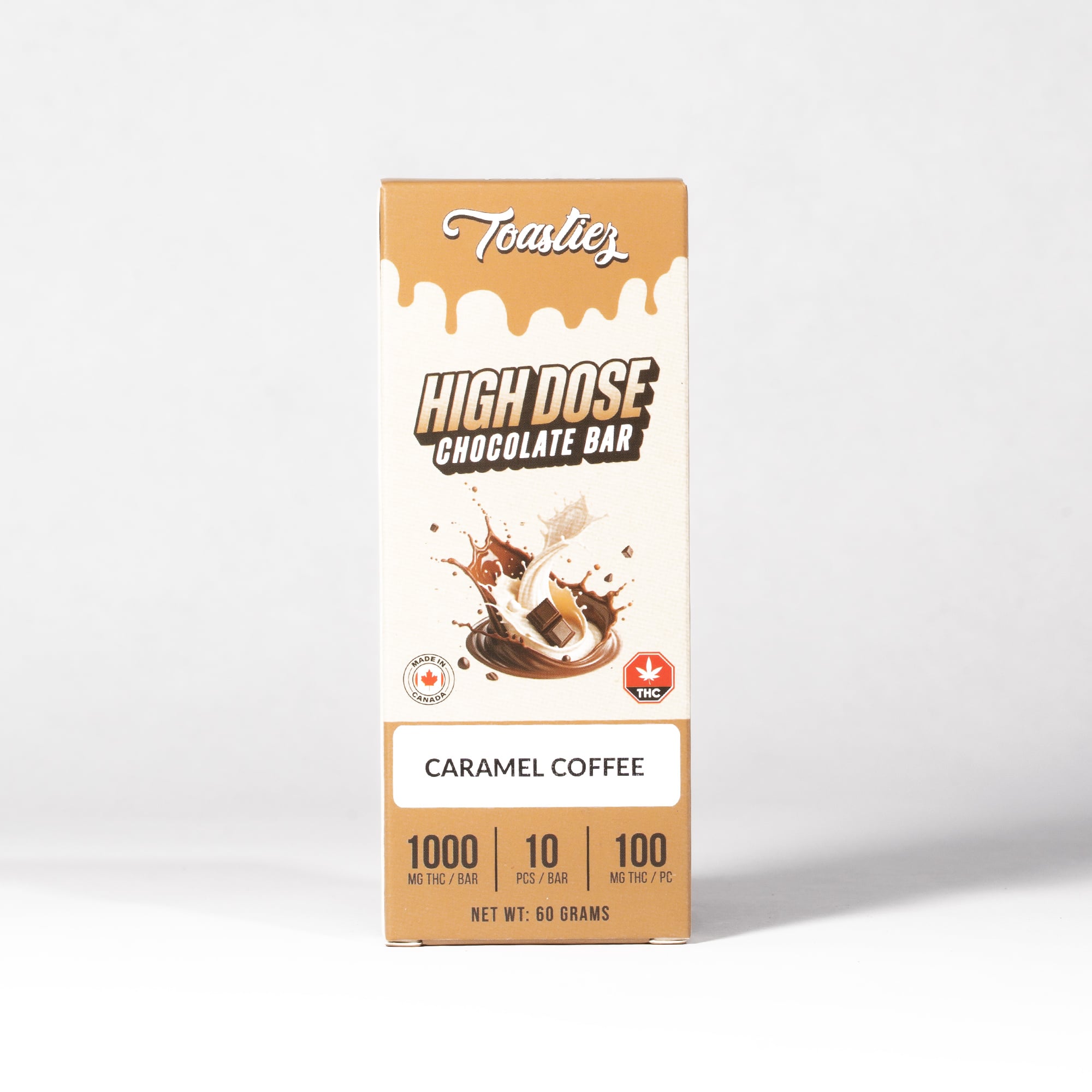 Toastiez High Dose THC Chocolate Bar - Caramel Coffee 1000mg
