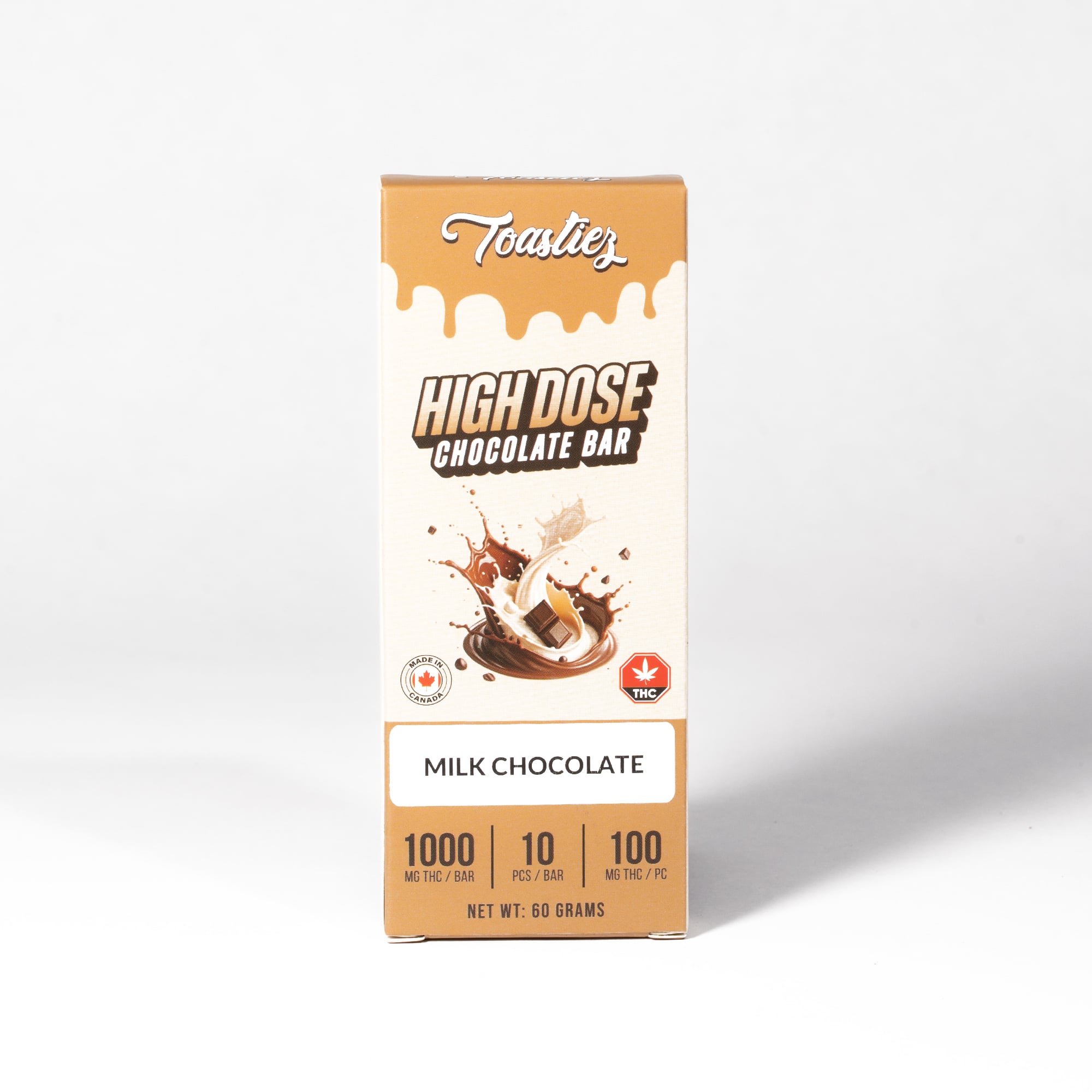 Toastiez High Dose THC Chocolate Bar - Milk Chocolate 1000mg