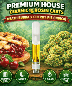 Premium House Ceramic 1g Rosin Carts - Death Bubba x Cherry Pie (Indica)